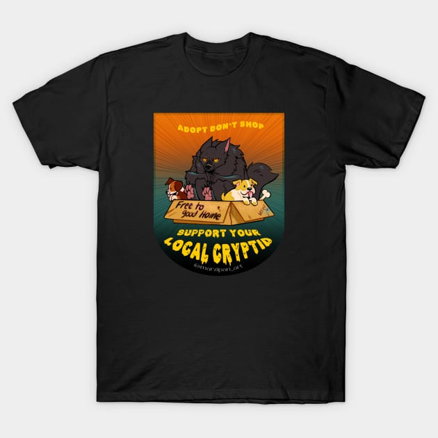 Werewolf - Support Your Local Cryptid T-Shirt by Marzipan Art